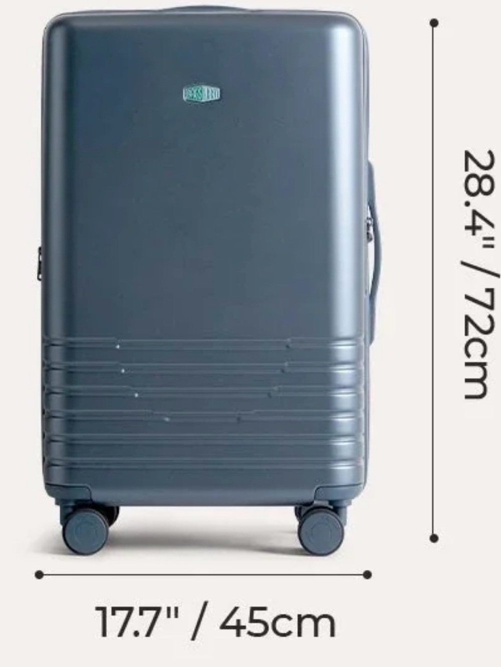 Hard Shell Spinner Carry-On Travel Suitcase in Steel Blue